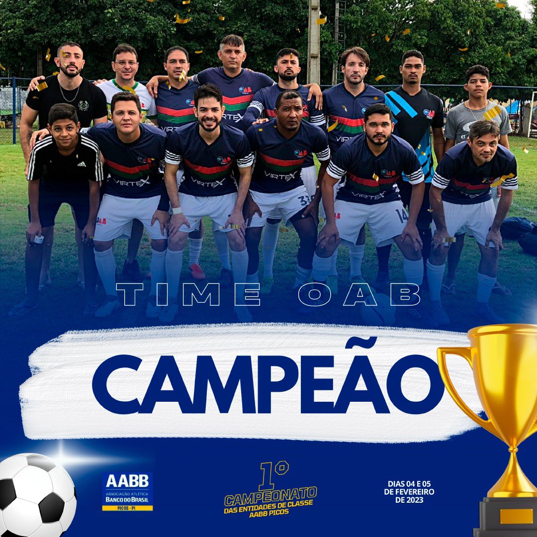 MAYCONLUZ14's tweet photo. A OAB/Picos venceu neste domingo (05.02) o campeonato realizado entre as entidades de classe da cidade! Advocacia cada vez mais forte! 💪🏼 https://t.co/um4CopkQga