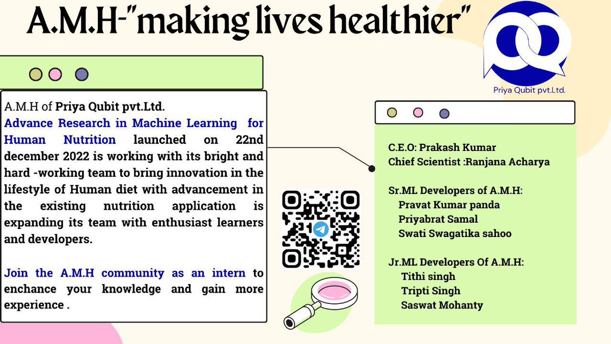 priyaqubit's tweet photo. https://t.co/UywMKXpD7N
Telegram community link:https://t.co/UZDAe6zGzm
#innovation  #machinelearning #artficialintelligence #nutrition #priyaqubit #amh #food #diet #community #research #deeplearning #computervision #health #fitness #developers #techcompany #scienceandtechnology https://t.co/TIyTKWbQhK