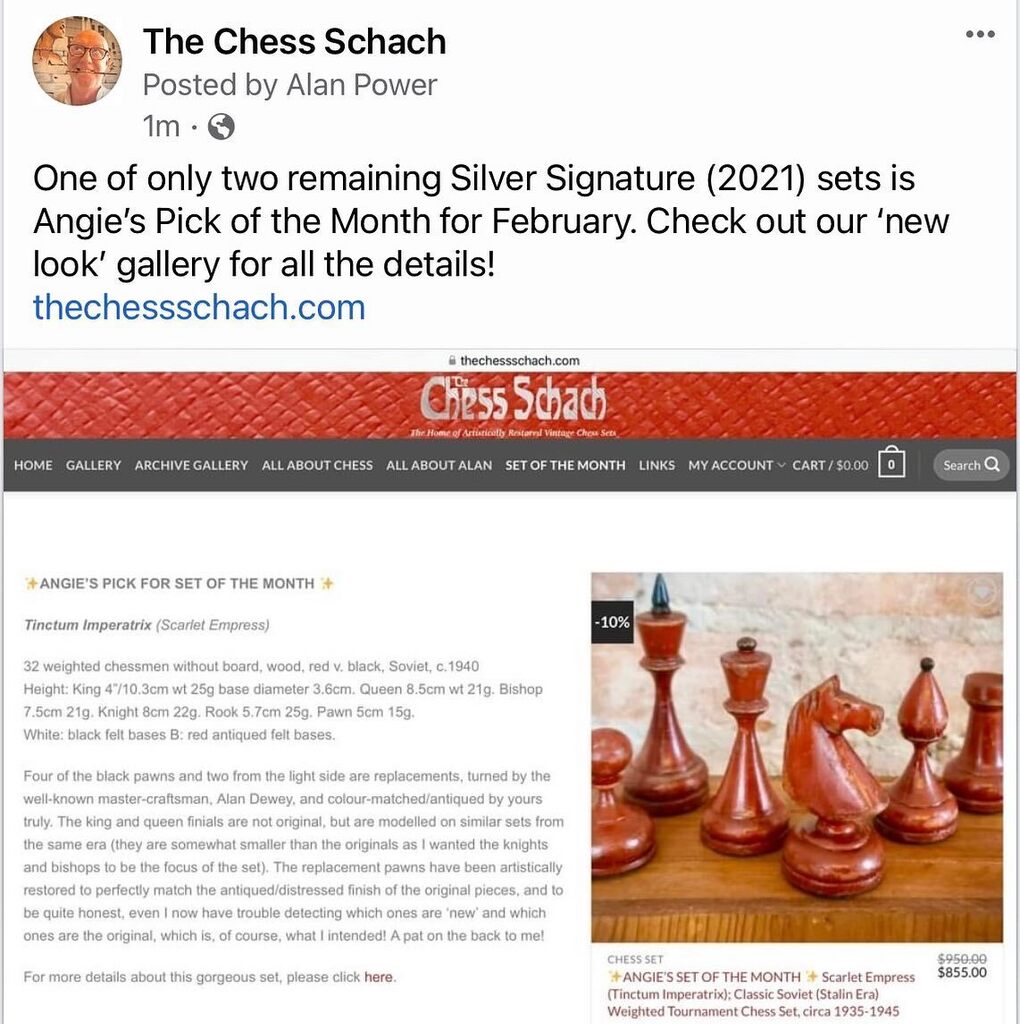 #setofthemonth #sale #sovietchesssets #iconicchesssets #thechessartist #chesscollectorsinternational instagr.am/p/CoSY4qdOfRy/