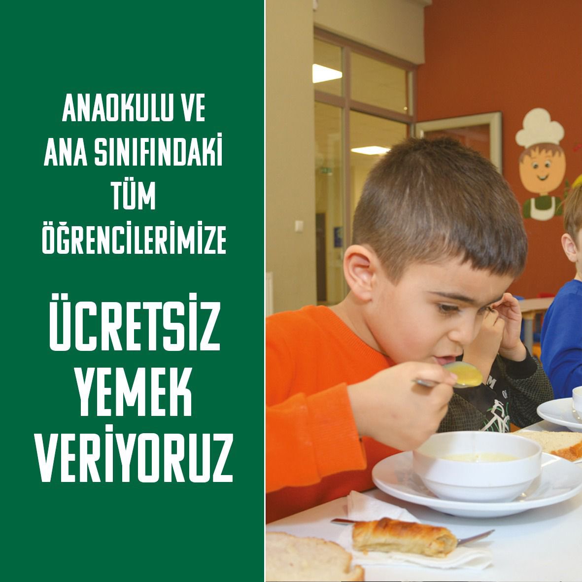 akmeseibrahim's tweet photo. Yarından itibaren okul öncesi eğitimde tüm çocuklara @tcmeb ücretsiz yemek hizmetini başlatıyor. Ülke geneli 5 milyon öğrencimize ulaşacak.Tüm hazırlıklar tamamlandı ve çocuklarımız sıcak yemekle buluşacak. @tcmeb 

#ücretsizyemek 
#başladık 
#türkiyeyüzyılı
#eğitiminyüzyılı https://t.co/Y1rpUABQU8