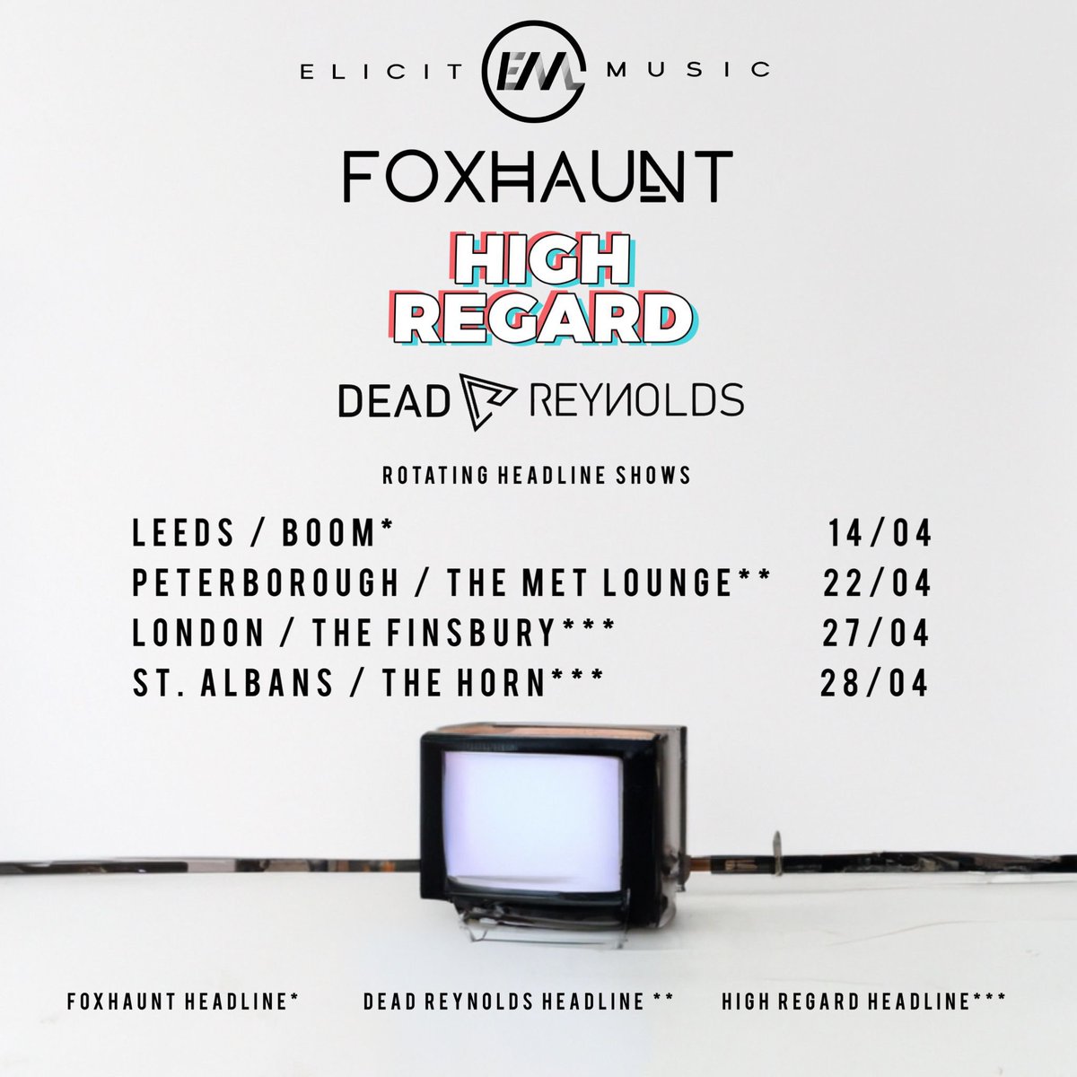 jamiefoxhaunt's tweet photo. We are on tour this April to celebrate the release of our new EP out 7th April! @foxhauntband 

Who’s coming?! 

🎫 - https://t.co/NwA2orLdfE

#foxhaunt #tour #uktour #leeds #livemusic #tourdates #Peterborough #stalbans #london #altrock #alternative #alternativerock #BBC #gig https://t.co/8EfgeaIX6a