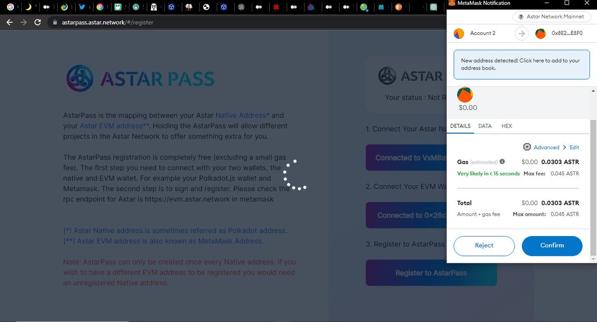 _gigs0's tweet photo. 10/
Click Connect MetaMask to add your MetaMask wallet.
#AstarPass #AstarNetwork #Astar #dAppstaking #NFT https://t.co/jJRc6g9d7i