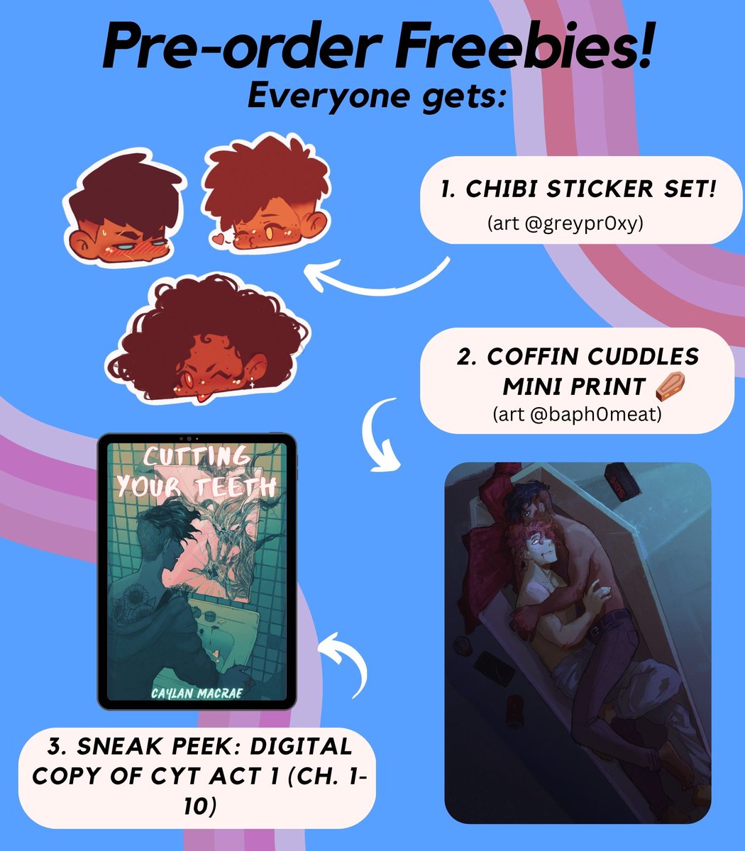 caylan_macabrae's tweet image. 📢ANNOUCEMENT📢

my queer-horror debut CUTTING YOUR TEETH is up for #preorder! to celebrate, I&apos;m running a pre-order campaign until 3.31.23 - deets below 🔽

🩸preorder CYT: bit.ly/CYTpo
🖋️campaign signup: bit.ly/3DIUxY5

❤️ &amp;amp; 🔁 to spread the word!