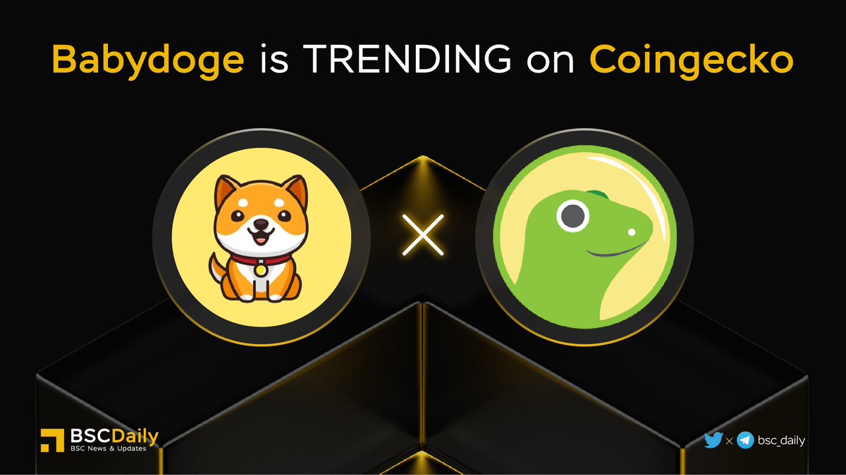 🎉 <a href="/babydoge/"></a> is NOW TRENDING on <a href="/coingecko/">CoinGecko</a> 🔥

#BABYDOGE - a deflationary token designed to become more scarce over time🚀

Users can now Swap, Farm and Earn on BabyDogeSwap.com 😍

More details👇

#BNB #BSC #WEB# #DEFI #NFT
