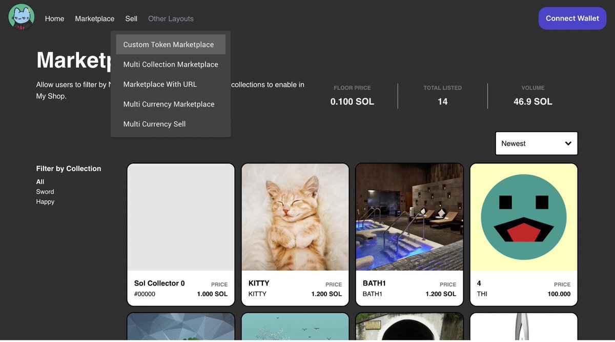 It's easy to sell NFTs using your own token 🙌

#CandyShop supports custom SPL token marketplaces and more customisable features. Only takes a few clicks. 

Get started 👉 candyshop.space
Read the docs: github.com/LIQNFT/candy-s… 

#Solana #NFT #marketplace #SPL