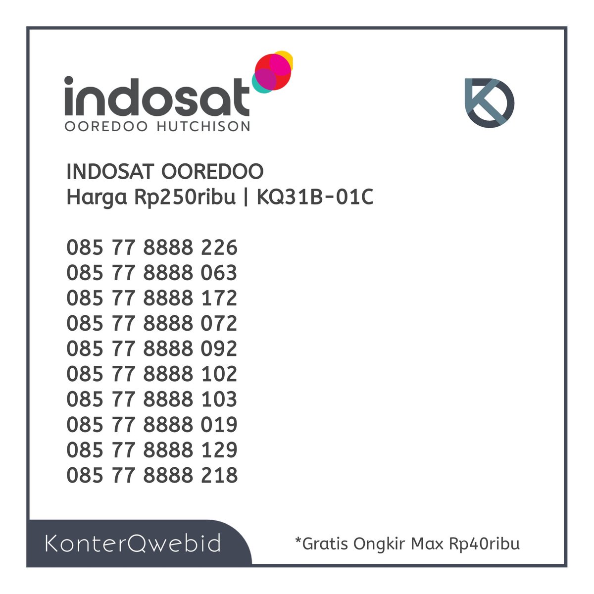 KonterQwebid's tweet photo. #nomorcantikim3

Minat ???

Info &amp; Pemesanan :
- Telp/WA : +62816333214
   (a.n KonterQwebid)

Terimakasih 🙏 https://t.co/lgXj60V1ep