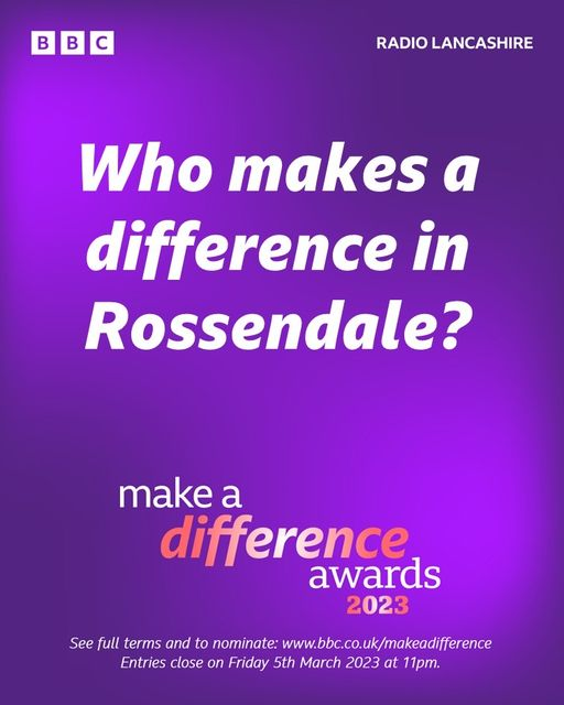PeteSweetmore's tweet photo. There are SO many Rossendale people worthy of recognition... nominate now?!       
https://t.co/v1YmKqm6mA https://t.co/J49flbICgw