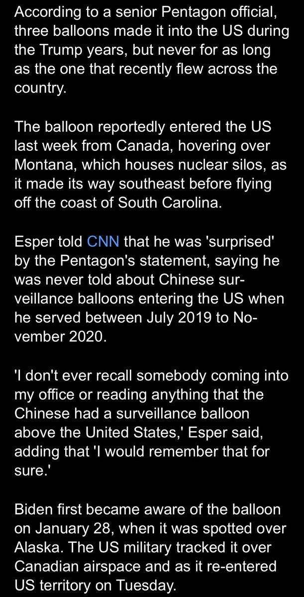 emeriticus's tweet photo. The fact three Chinese balloons entered US airspace under Trump but were never publicly discussed let alone shot down makes me think there’s more going on. Until 2020 the US had a program that allowed participants, including Russia, to spy on each other to reduce the risk of war. https://t.co/McwGo12BA6