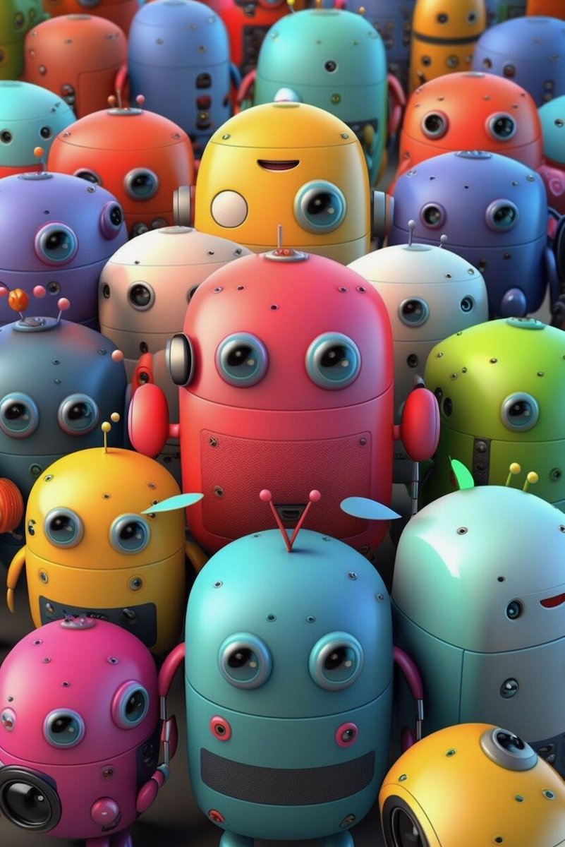 fugi_me's tweet image. So many tiny colourful robots!!...
#robots #tiny #tinyrobots #cute #somany #ai #art #aiart #midjourney #aiartwork #midjourneyart #digitalart #dailymidjourney #generativeart #aidesign #aiartists #ArtificialIntelligence