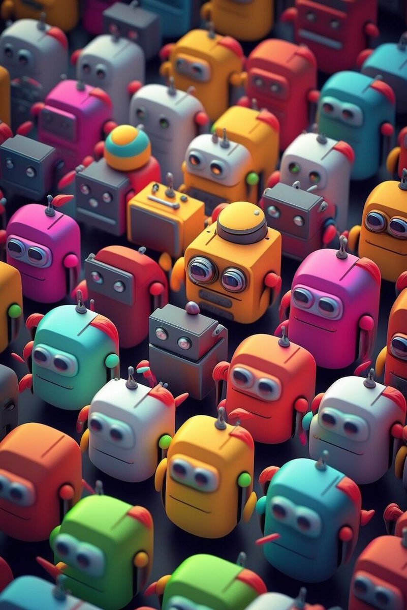 fugi_me's tweet image. So many tiny colourful robots!!...
#robots #tiny #tinyrobots #cute #somany #ai #art #aiart #midjourney #aiartwork #midjourneyart #digitalart #dailymidjourney #generativeart #aidesign #aiartists #ArtificialIntelligence