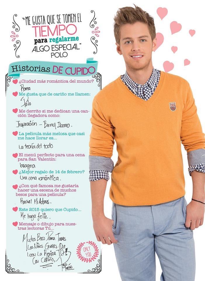 Y ya estamos en FEBRERO... mes del amor y la amistad.... aquí un #Throwback de <a href="/Polo_Morin/">Polo Morín</a> en la revista TU. ❤️💙🤴🏻