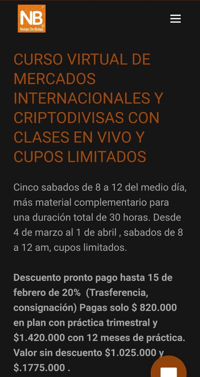 notasdebolsa's tweet photo. "Si te dicen que es fácil, DUDA ; si te dicen que se logra sin esfuerzo, DUDA"

Aprende a operar mercados financieros de manera seria y responsable Conviértete en #trader.

Curso virtual, cupos limitados, descuento pronto pago 20 % https://t.co/E02Qmuc17k @decorrea2 https://t.co/j3ZR5ySs85