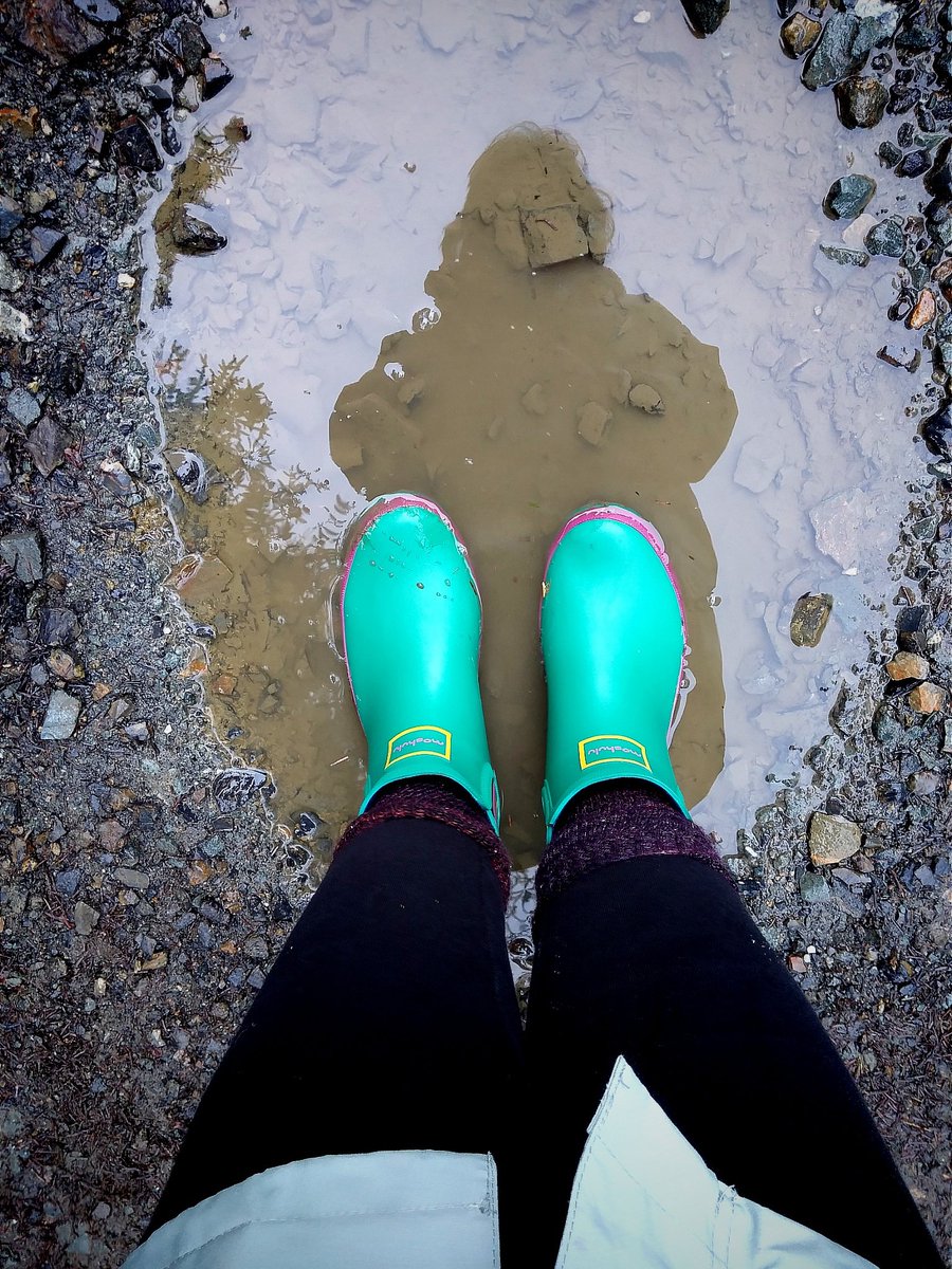 The joy of new boots...called 'puddle'. No, I did not walk through EVERY one in the forest...there were  at least two I missed! @Poet4theSilent @chrys_salt @ninaparmenter @DeborahEHarvey @moshulushoes #sundayvibes #newbootgroove @ABarkerauthor @IndigoDreamsPub #newboots