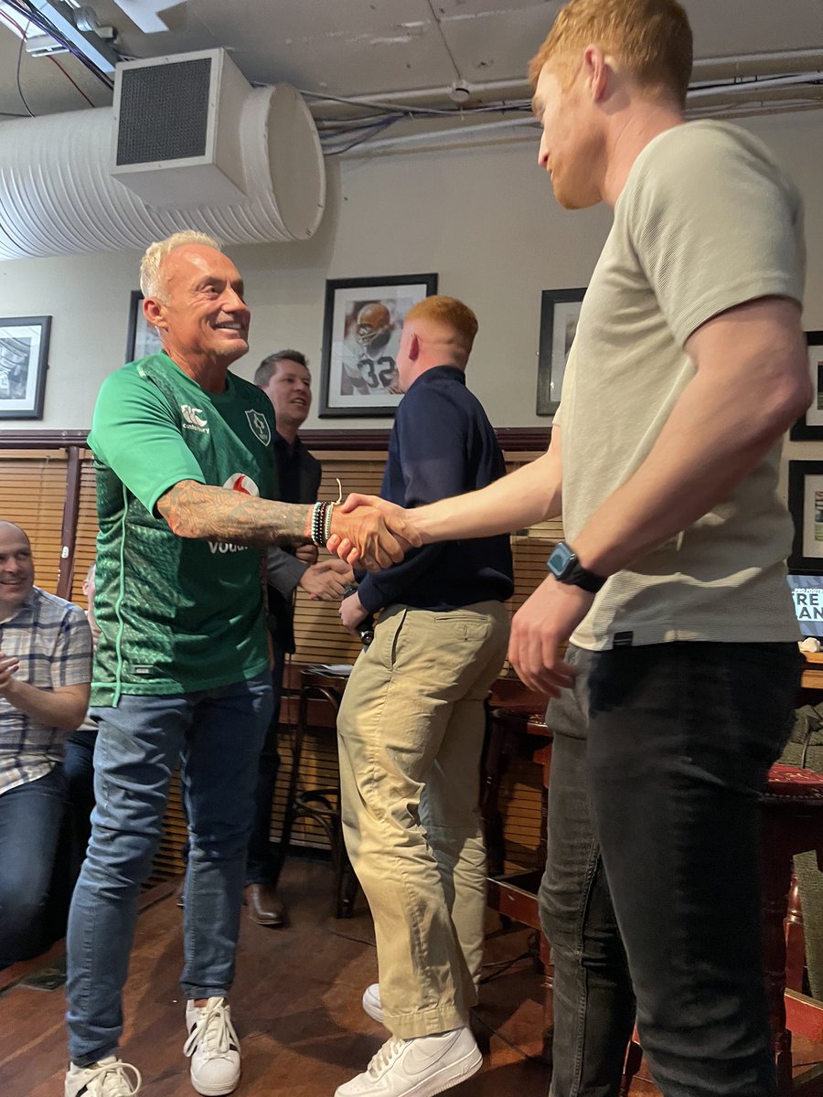 TadhgLeader's tweet photo. What a night! Massive thanks to @NFLIreland for inviting @RossBolger3 and myself.
It was class to meet so many people who have been extremely supportive of my career and now Ross’s.
@Jeff_Reinebold @RichardGraves1 @Michael_NFL were top class on the mic 👏
#irishtakeover 🇮🇪 https://t.co/pbuWvdcovl