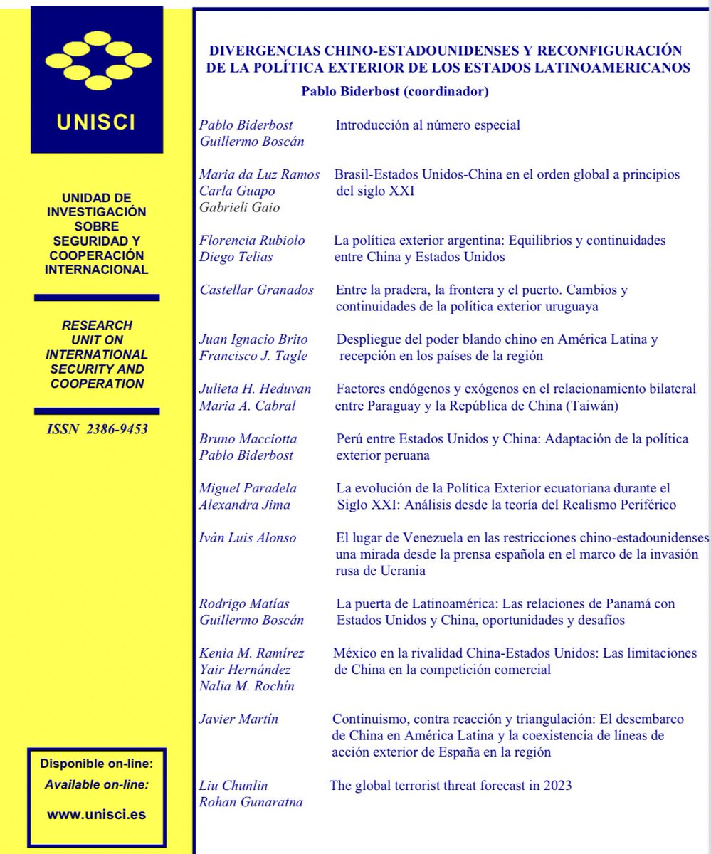 2017UNISCI's tweet photo. Nuevo número de la Revista UNISCI https://t.co/ZhYbtkG0e5