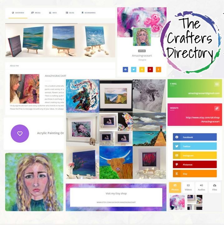 Meet the latest featured crafter on thecraftersdirectory.co.uk @amazingraceart Visit her listing thecraftersdirectory.co.uk/amazingraceart Are you a UK crafter/creative? Why not join them and other amazing creatives for just £10 per year that's less than 20p per week. #CraftBizParty #HandmadeHour