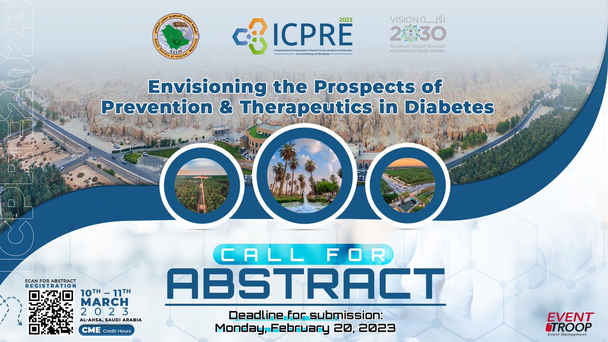 ICPRE_meeting's tweet photo. الجهود العظيمة و الليالي التي انقضت في البحث تستحقّ أن تشرق شمسها و أن تُعرض للجميع، في #ICPRE2023 ☀️

للتسجيل في مسابقة الملصقات البحثية 🔗: 
https://t.co/jQhoKCfgx0 https://t.co/Y2L25Nesko
