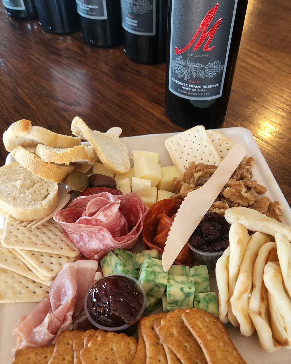 MCellarsOhio's tweet photo. The perfect compliment to enjoying a tasting or bottle when visiting us! 🍷🧀
Stop in today to see us we're open 12-6pm 🕛
#tastingroom #mcellarspairing #wineandcheese #winetasting #ohiowinery https://t.co/uBa3SsGkgM