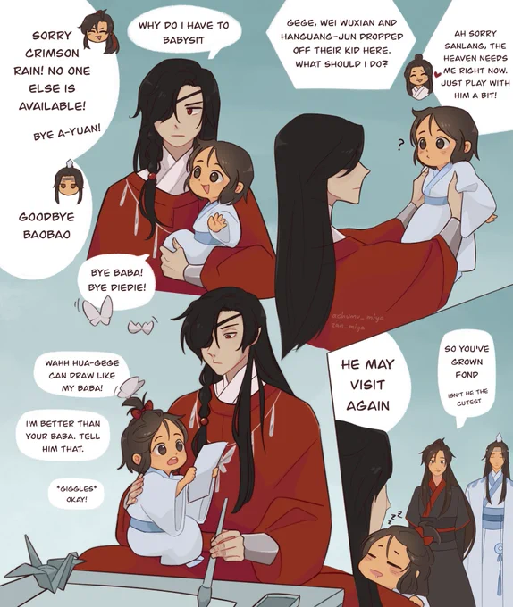 when hua cheng had to babysit wangxian's baby and accidentally adopted him #mdzs #tgcf 