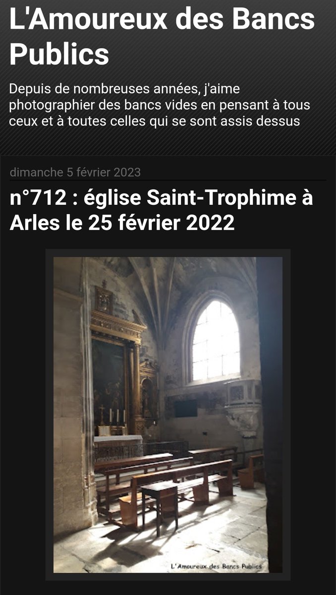 DELARUE Emmanuel (@delarueem) on Twitter photo Banc dominical n°712 / #SundayBench
Arles, église Saint-Trophime
<a href="/BernardiniRCF/">Bernardini Rose-Claude</a> <a href="/PMarlier/">Pascal Marlier 🏴☠️🇨🇵</a> <a href="/GaiaGR36/">Eleftheria</a> <a href="/Pauline_Nollet/">Pauline N 🎗🇮🇱 🇨🇵 🇺🇦</a> <a href="/McDoucere/">Marie-Caroline Douceré</a> <a href="/Slygardy/">⚜️ GɘᴙmAiᴎ ⚜️</a> <a href="/QsB75/">Quentin Divernois</a> <a href="/Salerpipopette/">Pascale Prempain</a> <a href="/MyFaveBench/">My Favourite Bench</a> <a href="/PuthonM/">Michel PUTHON</a> <a href="/so_tourisme/">So_Tourisme 🌐🇨🇵🇪🇺</a> @JeanLucPons <a href="/experienceloire/">Loire Valley</a>
…ndependantducoeurdeparis.blogspot.com/2015/02/mdxvii… Banc dominical n°712 / #SundayBench
Arles, église Saint-Trophime
<a href="/BernardiniRCF/">Bernardini Rose-Claude</a> <a href="/PMarlier/">Pascal Marlier 🏴☠️🇨🇵</a> <a href="/GaiaGR36/">Eleftheria</a> <a href="/Pauline_Nollet/">Pauline N 🎗🇮🇱 🇨🇵 🇺🇦</a> <a href="/McDoucere/">Marie-Caroline Douceré</a> <a href="/Slygardy/">⚜️ GɘᴙmAiᴎ ⚜️</a> <a href="/QsB75/">Quentin Divernois</a> <a href="/Salerpipopette/">Pascale Prempain</a> <a href="/MyFaveBench/">My Favourite Bench</a> <a href="/PuthonM/">Michel PUTHON</a> <a href="/so_tourisme/">So_Tourisme 🌐🇨🇵🇪🇺</a> @JeanLucPons <a href="/experienceloire/">Loire Valley</a>
…ndependantducoeurdeparis.blogspot.com/2015/02/mdxvii…