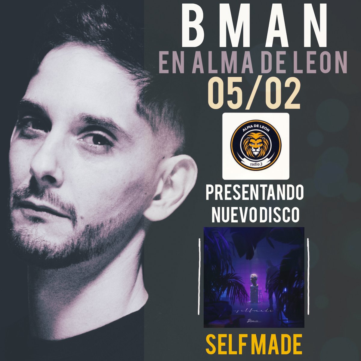 leonbonvivant77's tweet photo. Esta noche a partir de las 22h en @radio3_rne llega @BMAN_OFFISHAL a @almadeleonr3 para presentar "Self Made". #OnAir #StayTuned #Reggae #HipHop #AfroBeat https://t.co/qIrj2jBJcf