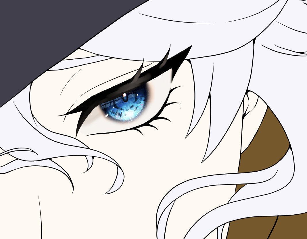 blue eyes solo close-up looking at viewer eye focus 1girl hat  illustration images