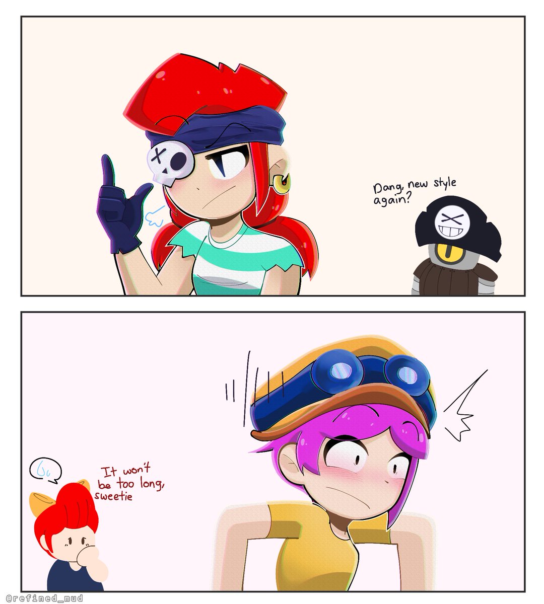 refined_mud's tweet photo. Hair swapped 👩🔄👩‍🦰

#BrawlStars #BrawlStarsArt #brawlstarsfanart #brawlstarspenny #brawlstarsjessie https://t.co/qmyL0XKer2