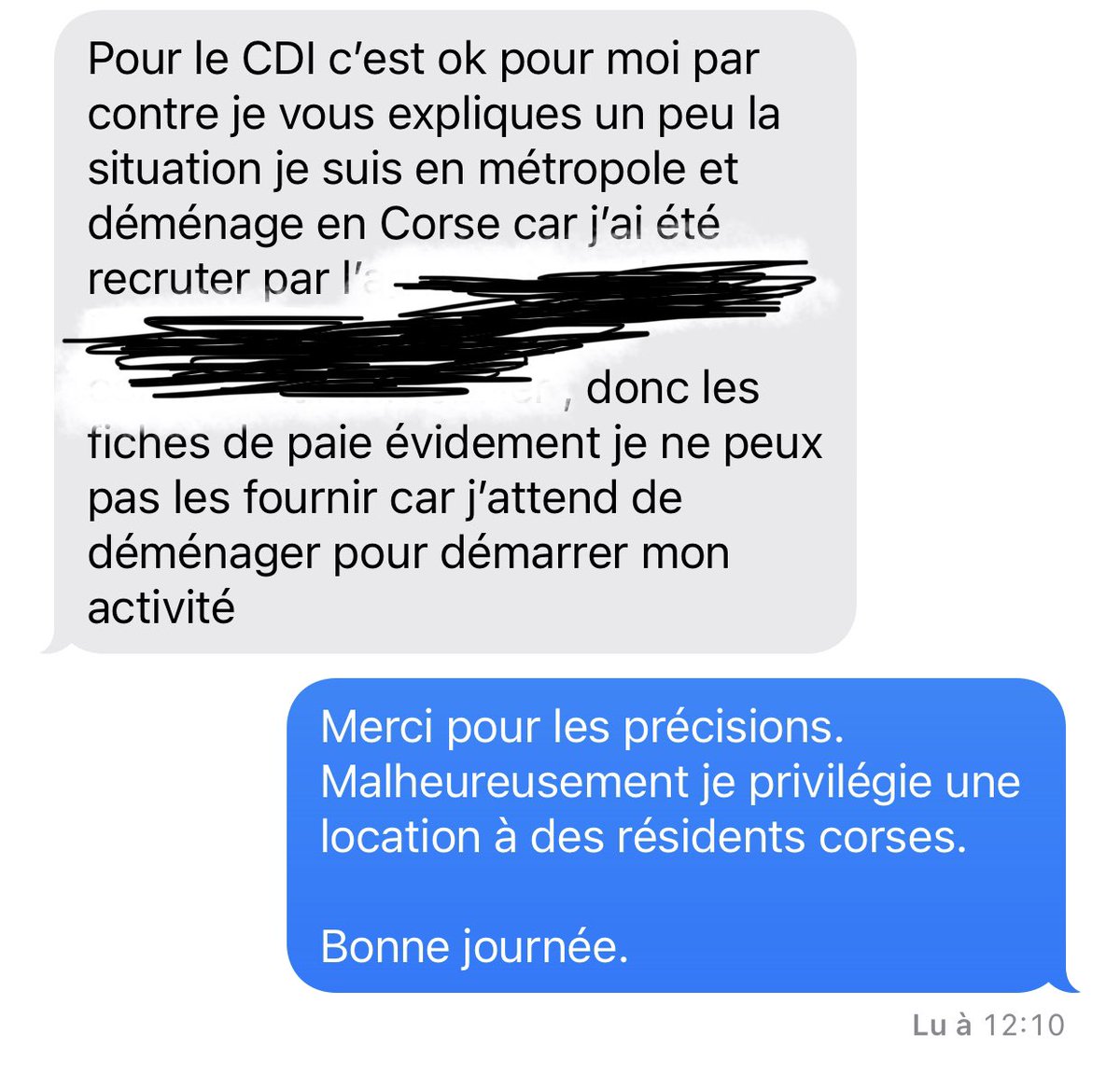 LudoMatteoli's tweet photo. Histoire ordinaire d’une location d’un bien à #Bastia. State in casa vostra ! On n’enlève rien à la responsabilité et complicité des entreprises corses qui recrutent à l’extérieur évidemment. #corse https://t.co/O6KoHiiIj7