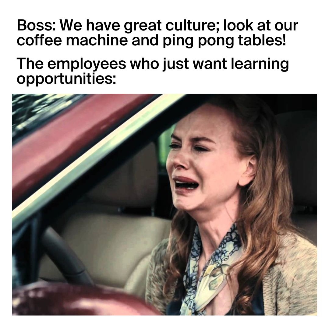 Maybe the money spent on expensive gimmicks wasn't a good investment after all 🤷

#hr #hrhumour #workculture #peoplefirst #hybridwork #futureofwork #culturefirst #wfh #corporateculture
