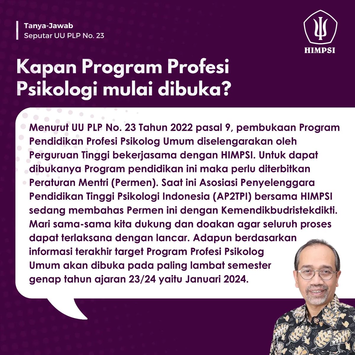 himpsipusat's tweet photo. Untuk pertanyaan lain yang belum terjawab, nantikan di seri selanjutnya ya!
Kami hanya akan merespon pertanyaan terkait dengan 3 pertanyaan seri 1 ini!
#HIMPSI
#HIMPSIPUSAT
#BerkaryaUntukBangsa
#UUPLP https://t.co/mC2jEbwafF