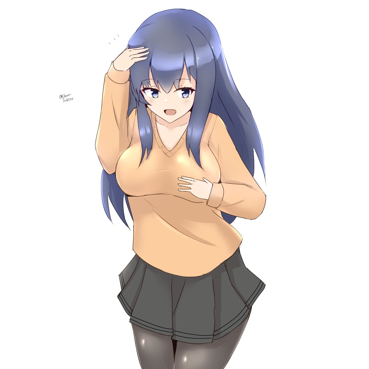 暁(艦これ) 「暁?「ナデナデしてくれないの?#艦これ版深夜の真剣お絵描き60分一本勝負#艦これ」|ミノア十一等兵＠💉💉💉お絵かきぬいぬい中毒のイラスト