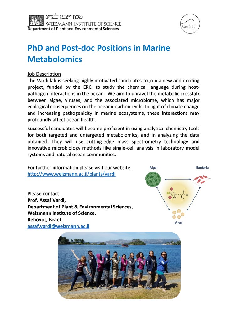 We are hiring!! 👩‍🔬👨‍🔬 Join our lab for an exciting new project on marine chemical ecology, funded by <a href="/ERC_Research/">European Research Council (ERC)</a>! 🌊 🧑‍🔬 #jobsearch #research  #PhDposition #postdocjobs