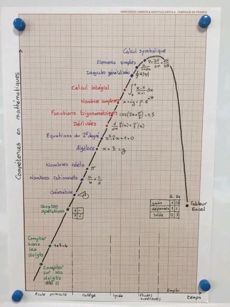 damon_julien's tweet photo. L’évolution du niveau en mathématiques pendant les études, et depuis la sortie des études. Tout le monde ou presque peut se retrouver…. https://t.co/VNgaCxQX2k