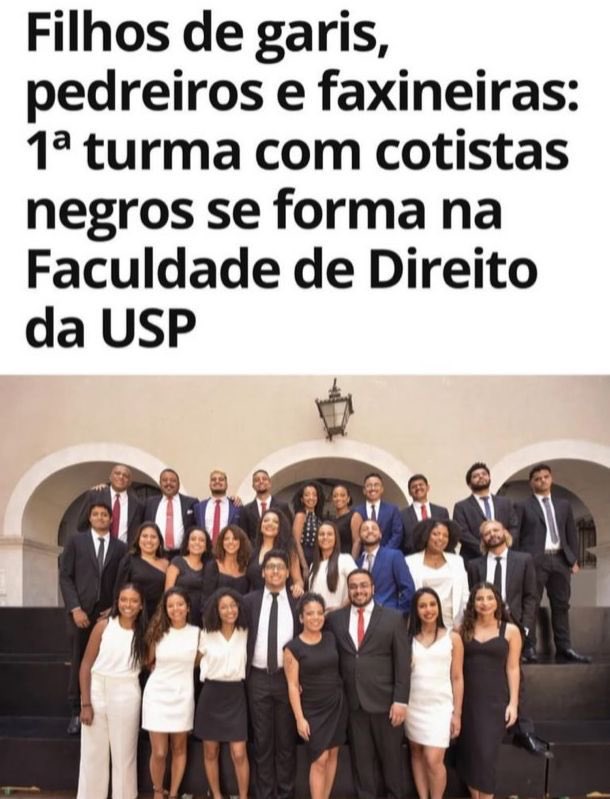 silviolual's tweet photo. A ação afirmativa na forma de cotas raciais é uma das mais bem sucedidas políticas públicas de nossa história. E esta notícia tão bonita e carregada de esperança é a comprovação disso. https://t.co/7FC8vc1DmO