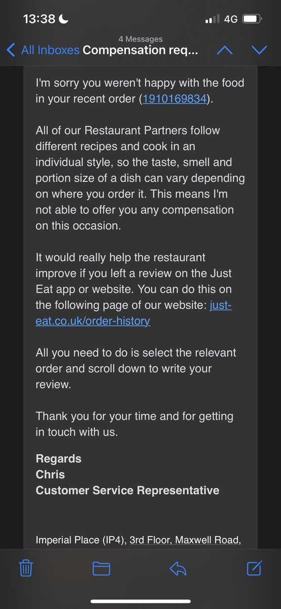 GJerGood's tweet photo. Thanks for nothing @JustEatUK #deleted https://t.co/JBMawziZFf