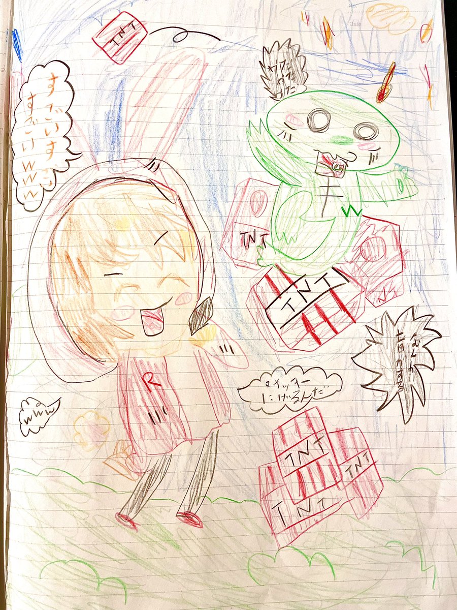 我が家の小学生2年生が描く
まいぜんシスターズは

なかなかの躍動感

でしょう？