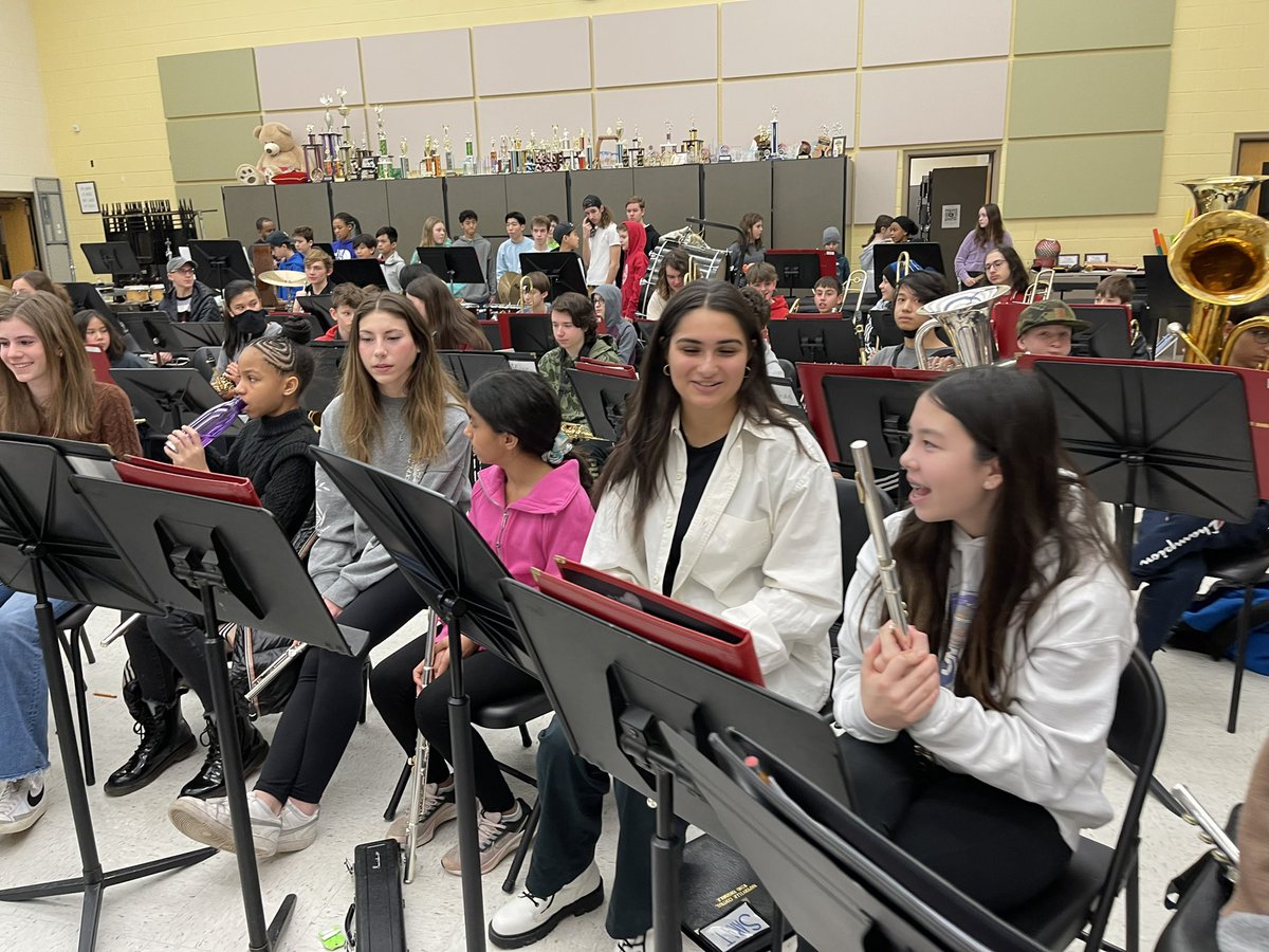 DJAlstadt's tweet photo. It was a great day with Madison and Lincoln 6th/7th grade band student’s rehearsal: sharing, and learning with collaborations with our NCHS Wind Ensemble! #PartnersInGrowth @LJHSLancers @MJHS_Warhawks @NCHSOFFICIAL https://t.co/kLrjGM12vo