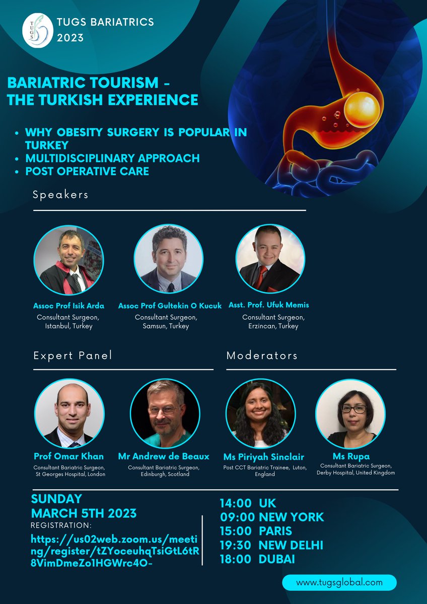 MrOMoussa's tweet photo. We are delighted to invite you to an exciting webinar exploring Bariatric tourism from a Turkish perspective on March 5th, 2023 14:00 London UK time.
https://t.co/JYRwnwtau3

@IfsoSecretariat  @bariatricBOMSS  
@isik_arda https://t.co/64od4bEBm0