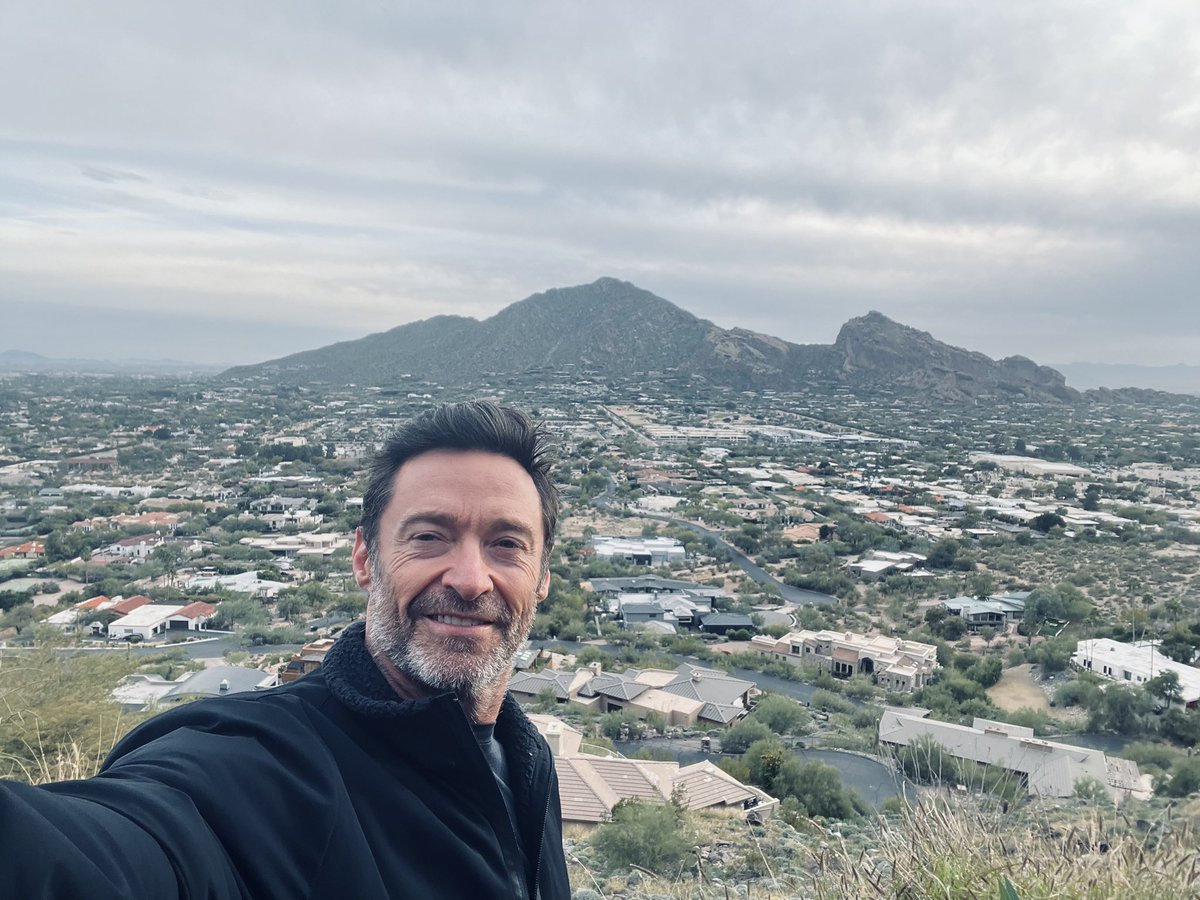 RealHughJackman's tweet photo. Took a breather. https://t.co/m3Cdqzljpt