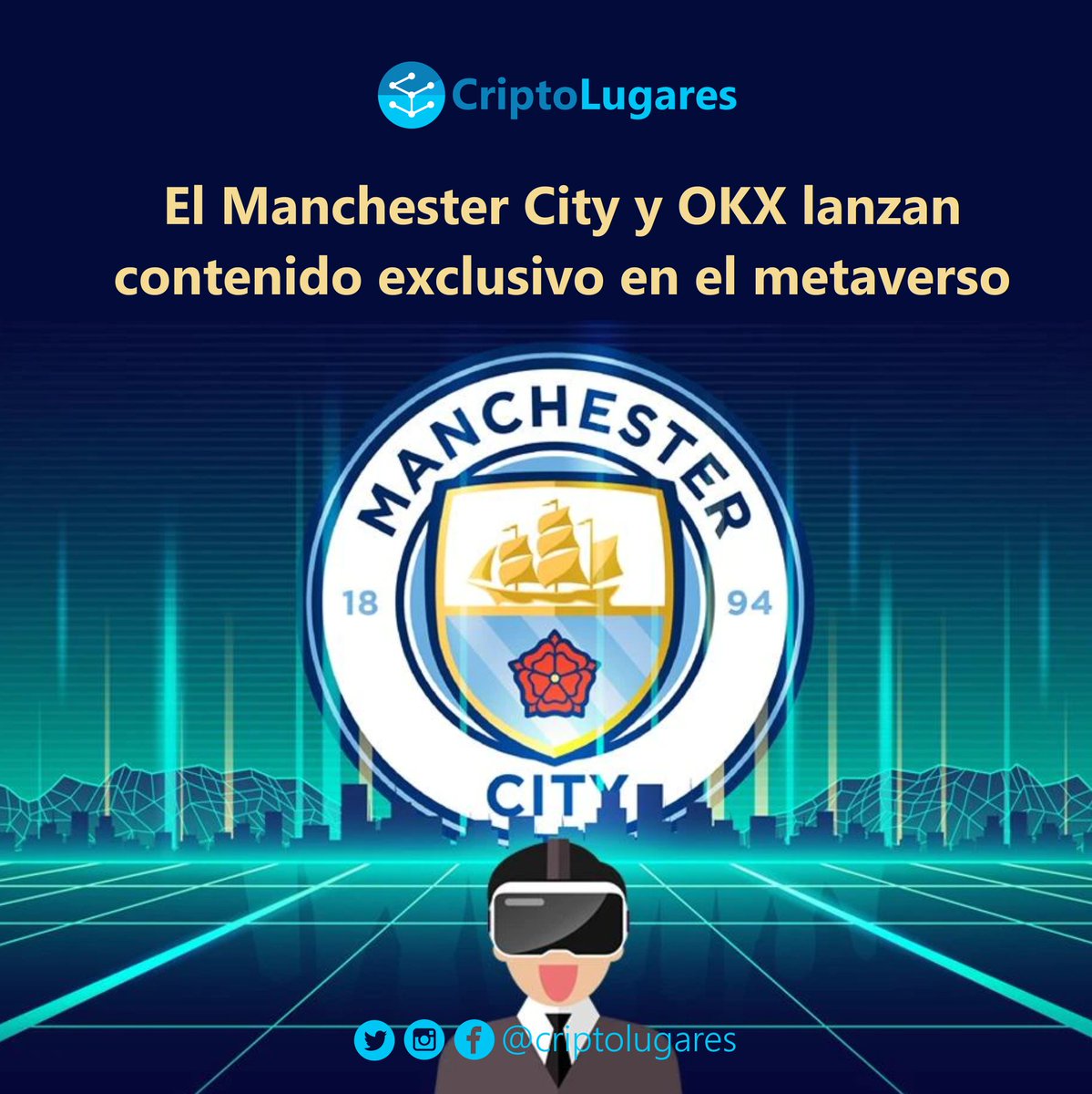 criptolugares's tweet photo. El Manchester City y OKX lanzan contenido exclusivo en el metaverso
Luego de una alianza, el Manchester City y el exchange OKX lanzaron “OKX Collective” una experiencia inmersiva en el metaverso, donde aficionados podrán interactuar con jugadores del club
#Criptolugares https://t.co/F0XJjgRUK2