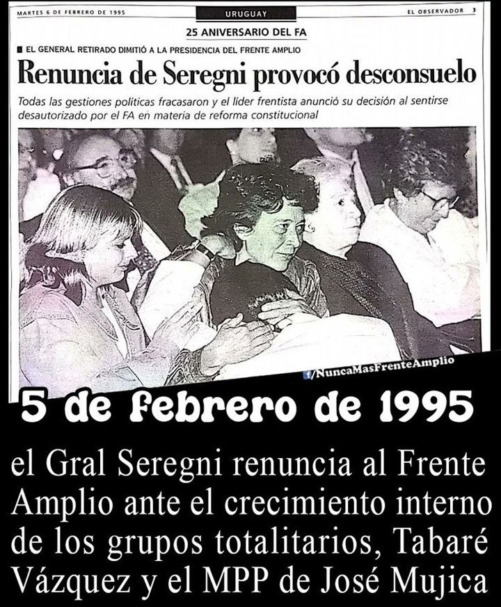 cesarsposito's tweet photo. A 52 años de su creación, y 27 de la renuncia del Gral., cada vez es más claro que le FAllaron a Seregni y se vendieron.
#FAllaron https://t.co/ZmlV8nDvCV