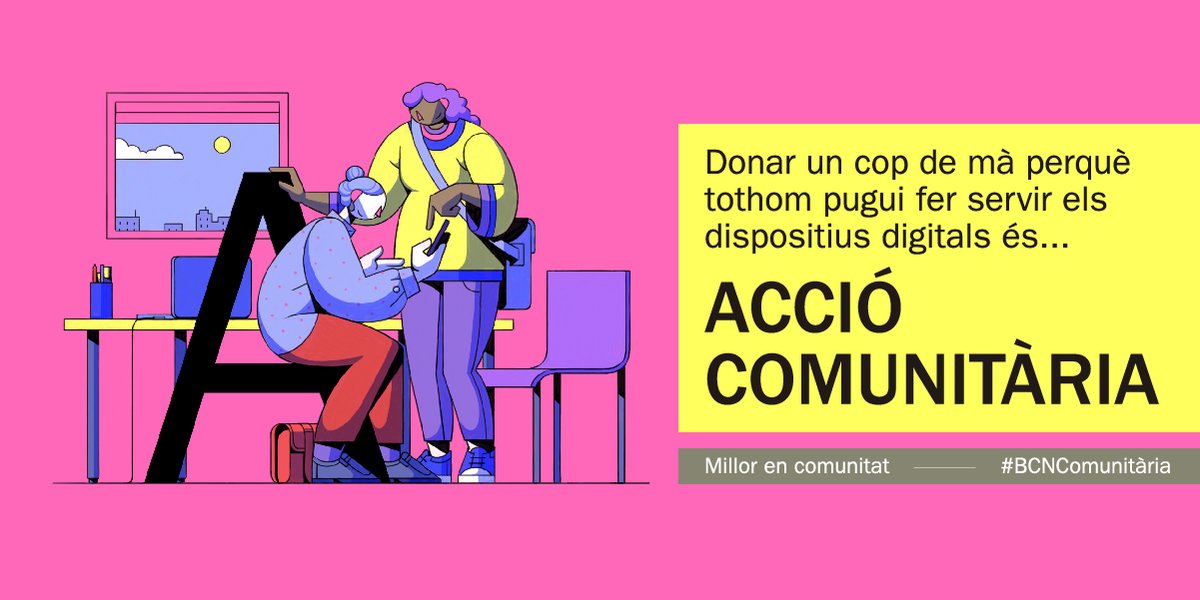 barcelona_cat's tweet photo. La bretxa digital 💻↔️entre diferents col·lectius manté o agreuja les desigualtats a la ciutat. 

🖇️Algunes entitats esmercen esforços en l'alfabetització digital de les seves veïnes i veïns.  👉#millorencomunitat  

Un exemple de #BCNComunitària
https://t.co/6GQibzGrn1 https://t.co/fqJVF7luNX