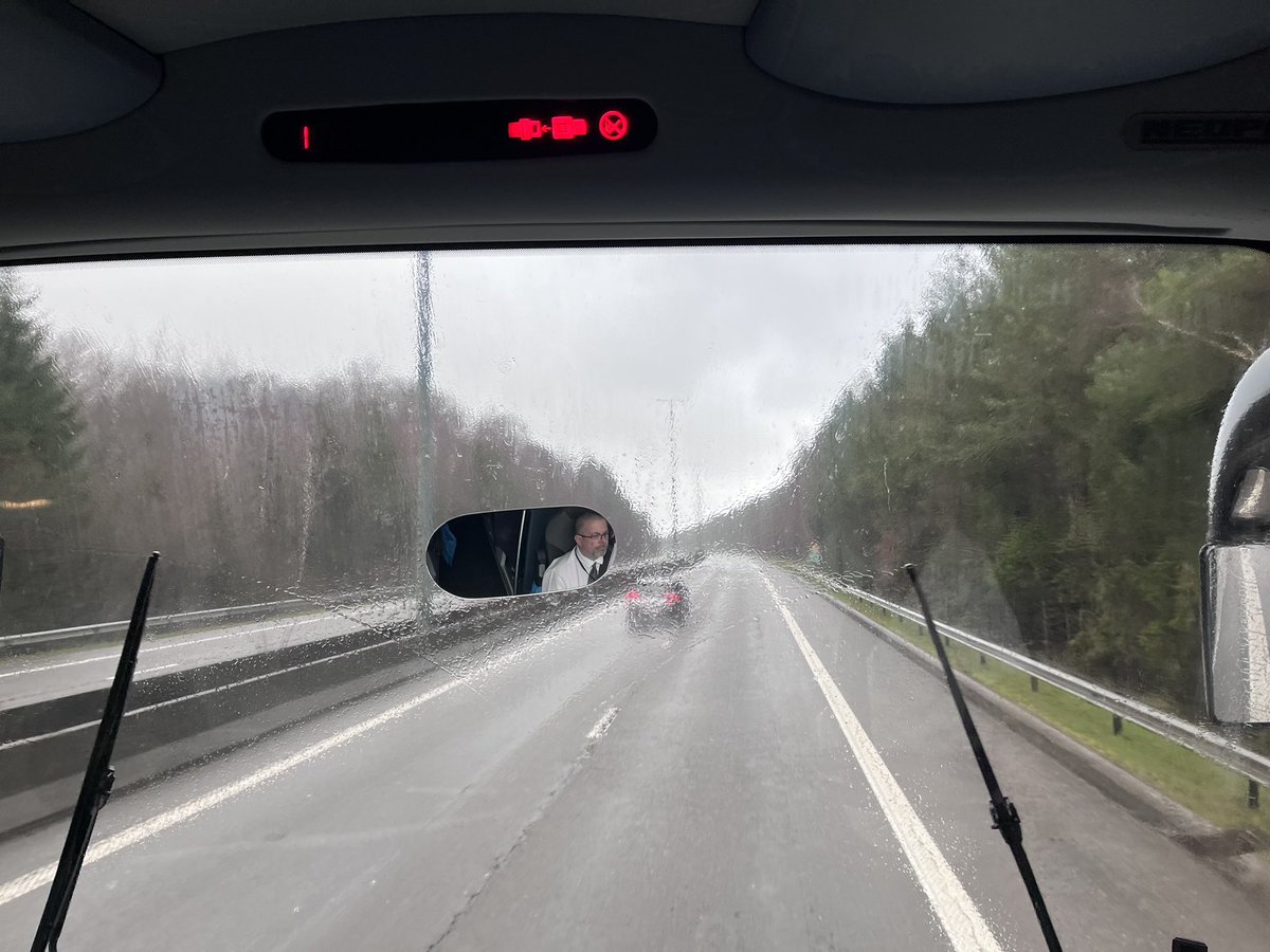 Wet and windy but on the road home!