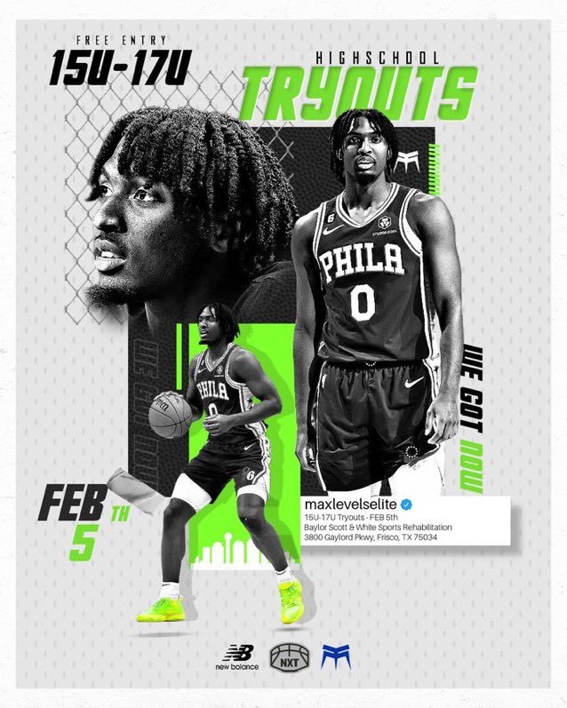 CoachDee_33's tweet image. Tryouts are today from 3pm to 5pm. Go to @maxlevelselite to register. It’s FREE. #NewBalance #Pro16