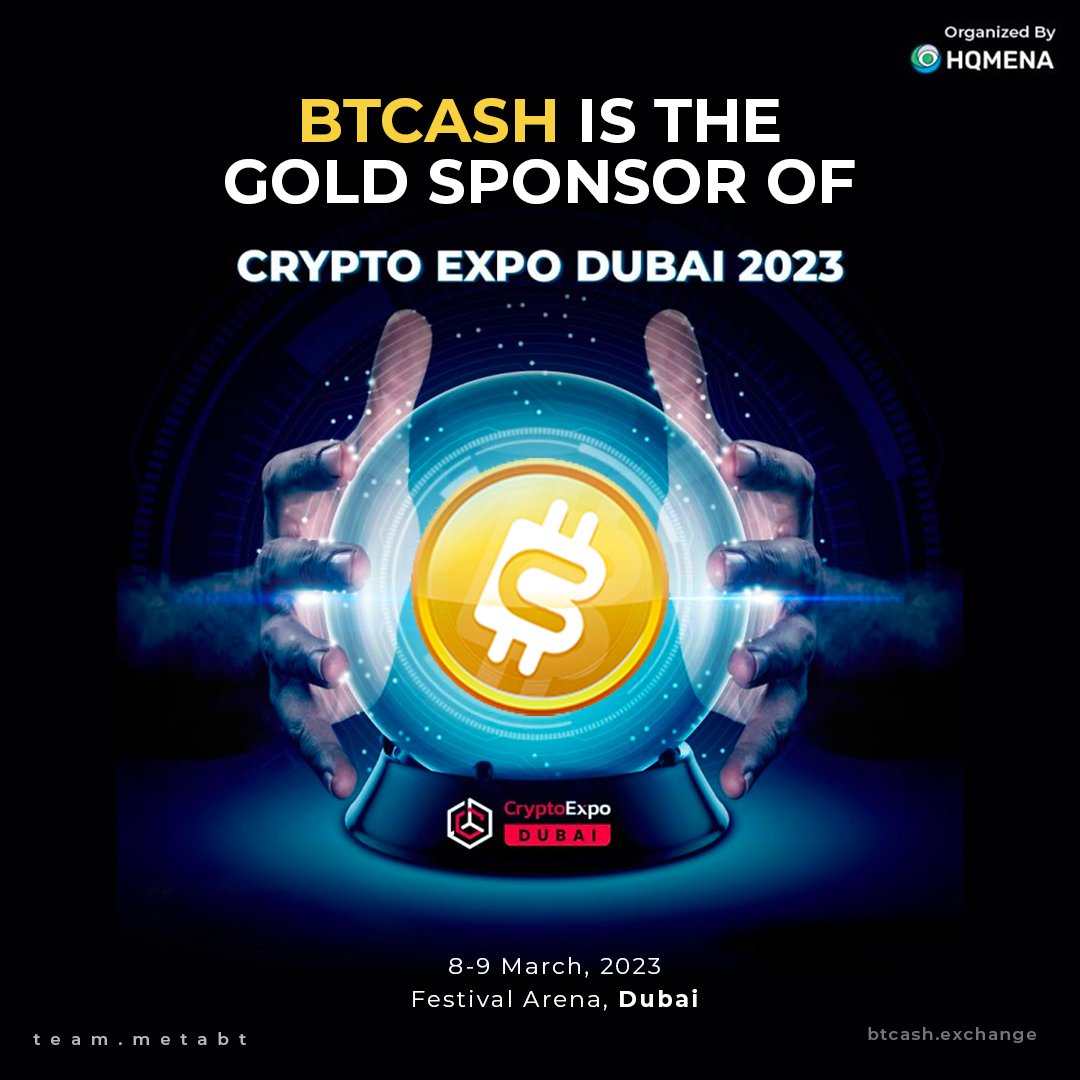 The Dubai Expo has just announced that BTCASH will be the golden sponsor of  the event. This is a big deal for both the expo and BTCASH, as it shows  that this