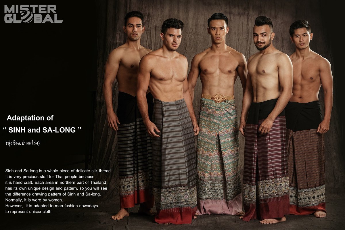 Mr.Global 2019 contestants was stunning in traditional Thai sarong.

#Islander 
#FreedomConvoy
#smartguys  #menshirts #sarong