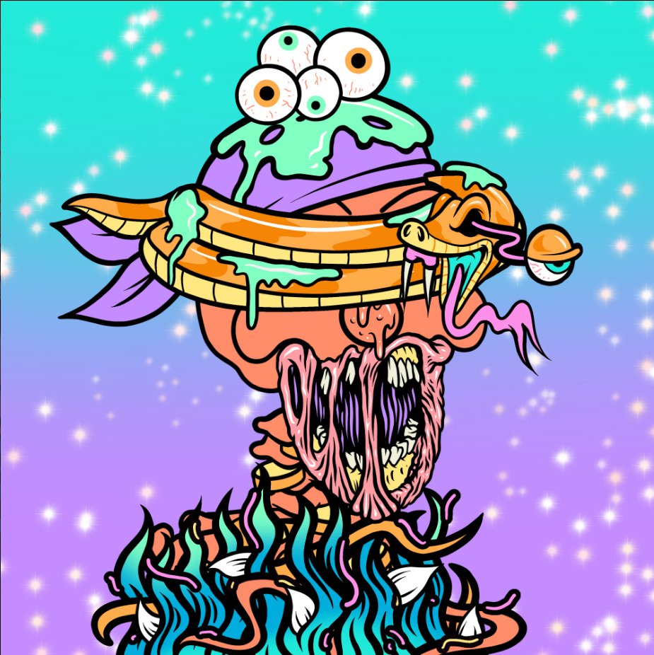 The character story of "Snaked Eyes"

<a href="/ToxicSkullsClub/">Toxic Skulls Club</a> #TSCstory 

One day, during a terrible storm, he had a vision that changed his life forever. From that moment on, Snake Eyes became a true spiritual warrior, leading his ship and crew with wisdom and courage...