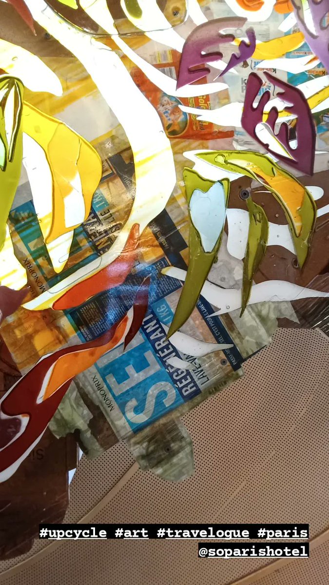 londonart's tweet photo. #travelogue . Upcycling #art piece by #neilbeloufa in the lobby of So Paris #hotel https://t.co/UPLdRd3rNp