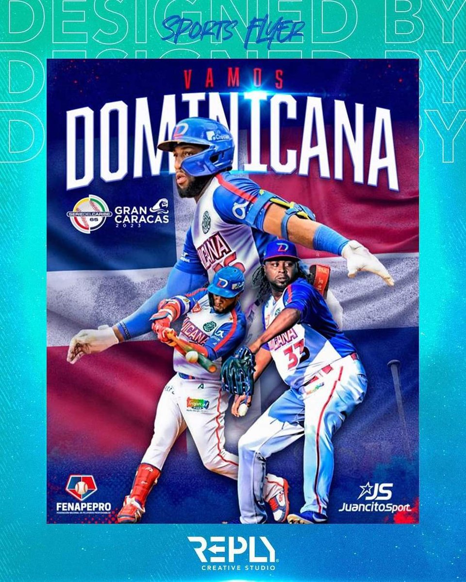 reply_cs's tweet photo. ¡Vamos Dominicana! by Reply CS
#replysent #baseball #sdc2023 #seriedelcaribe #caribbean #baseball #baseballdesign #baseballart #sportsflyer #sportsart https://t.co/Rk7utC3429
