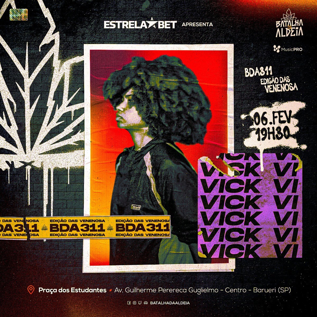 batalhadaldeia's tweet photo. VICK VI CONFIRMADA!
MC que manda muito versado monstro na cena de SP, e que amassou na ultima vez que colou na Aldeia! Vick vi promete amassar nessa edição que vai pegar fogo!
#batalhadaaldeia #bda311 #freestyle https://t.co/8jXcOe1q2s